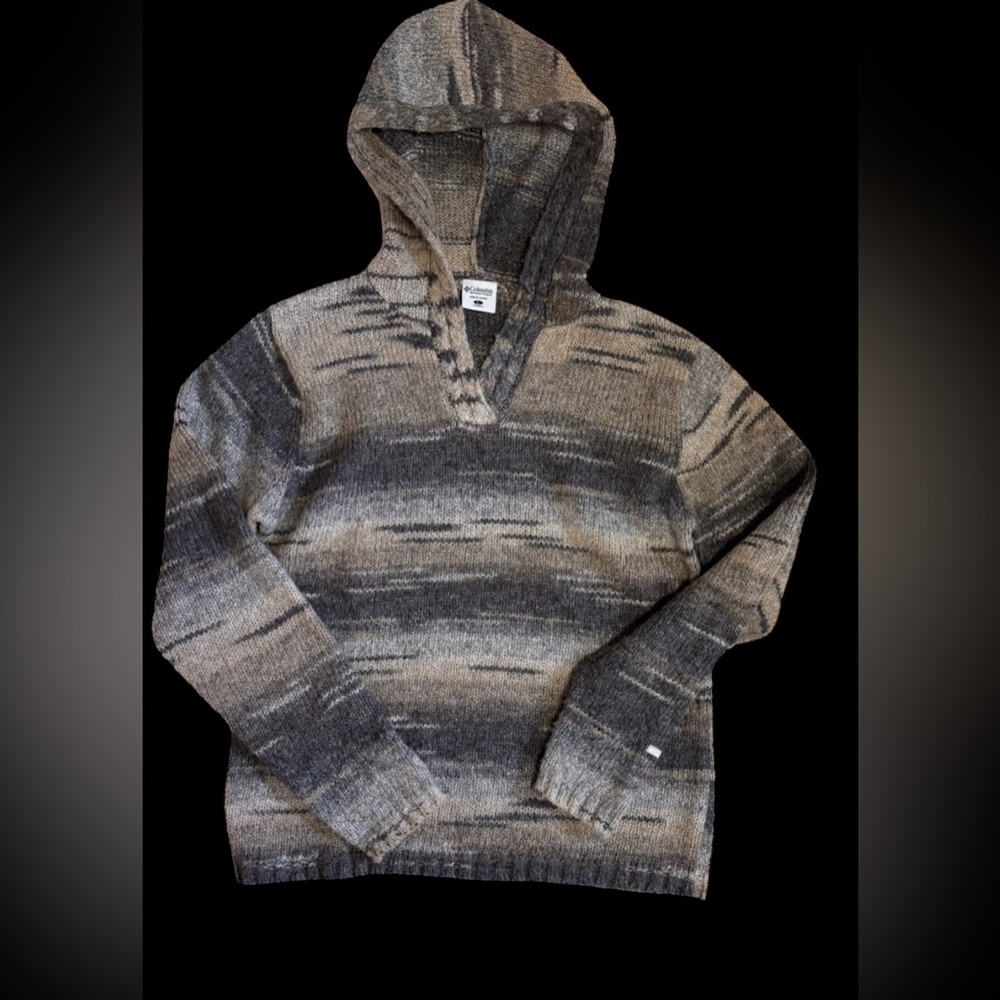 Columbia North Star Wool Blend Hooded Sweater Large